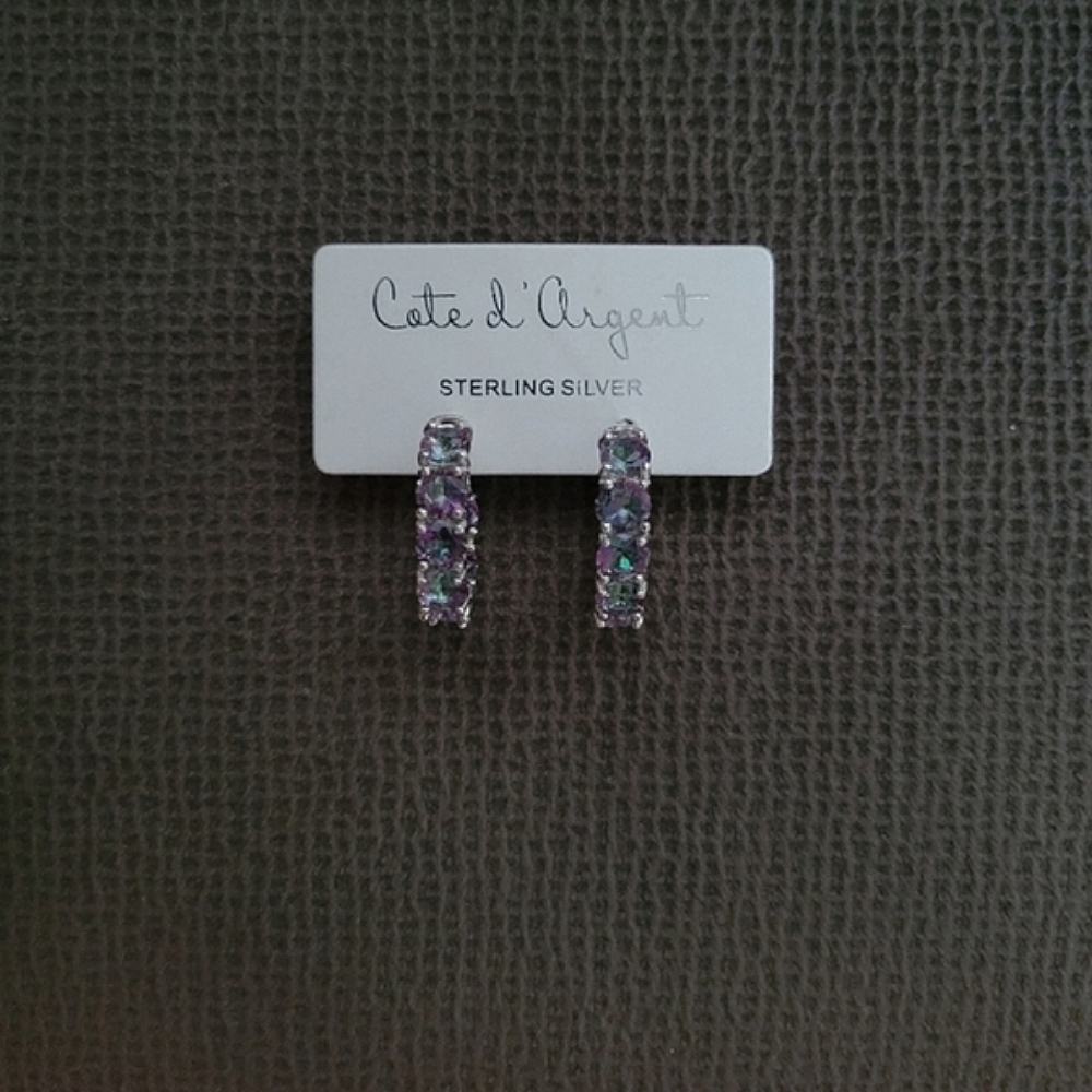 Cote d'Argent Mystic🧙‍♂️ Quartz Hoops - NWT - Picture 8 of 13